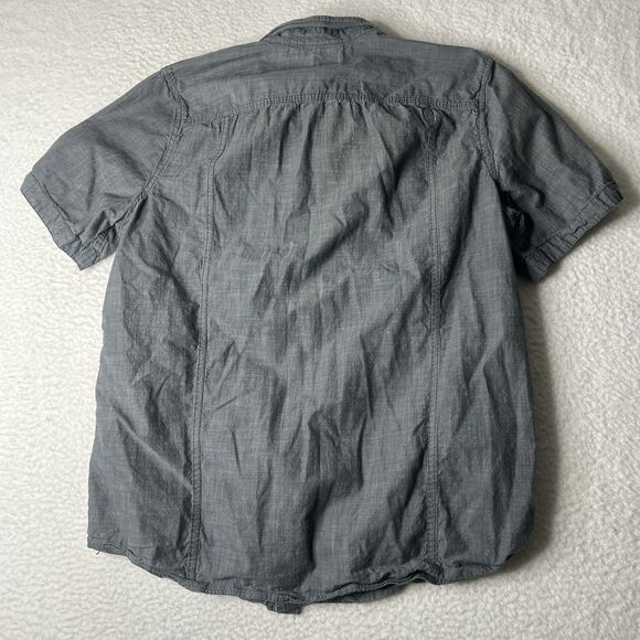 Buffalo David Bitton Short Sleeve Shirt Grey L Casual Button - Picture 2 of 7